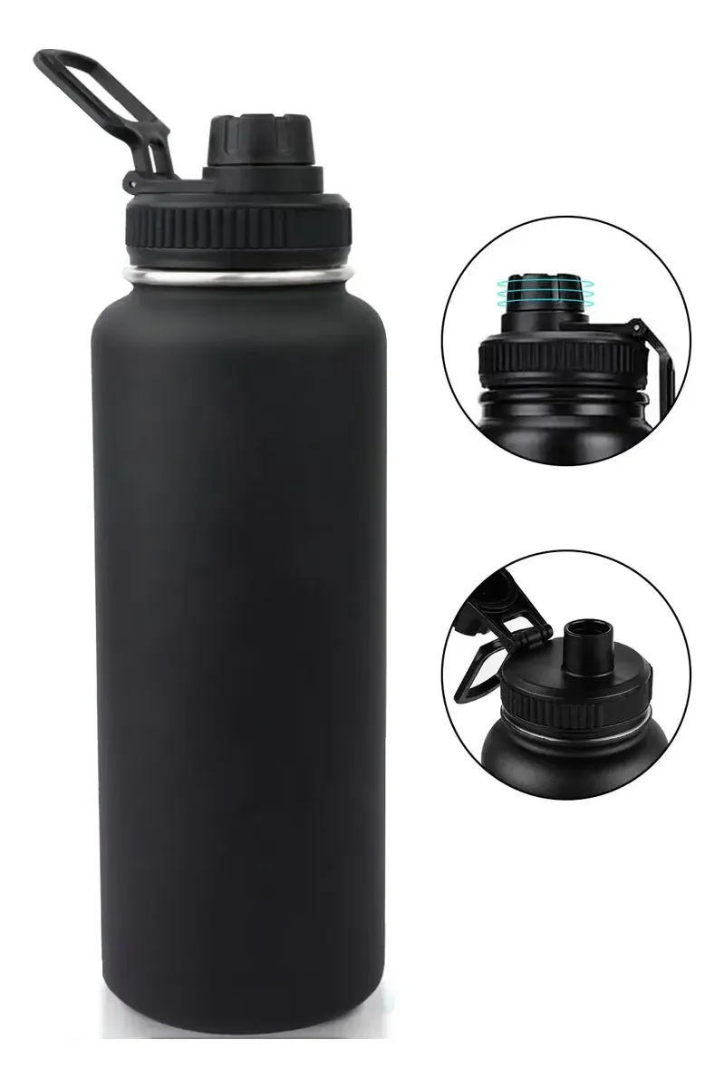 Foto 1 de 1200ml Garrafa Térmica Isolada A Vácuo Água Gelada E Café Preto
