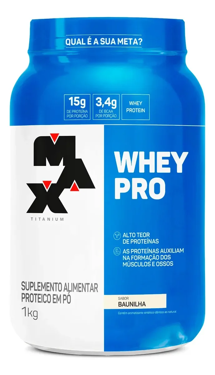 Foto 1 de Proteína Max Titanium Whey Pro Concetrado em pó sabor Baunilha x 1kg